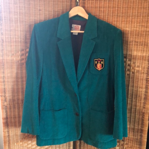 Vintage teal corduroy blazer - Picture 3 of 5